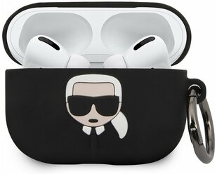 Чехол Lagerfeld для Airpods Pro Silicone case with ring Black