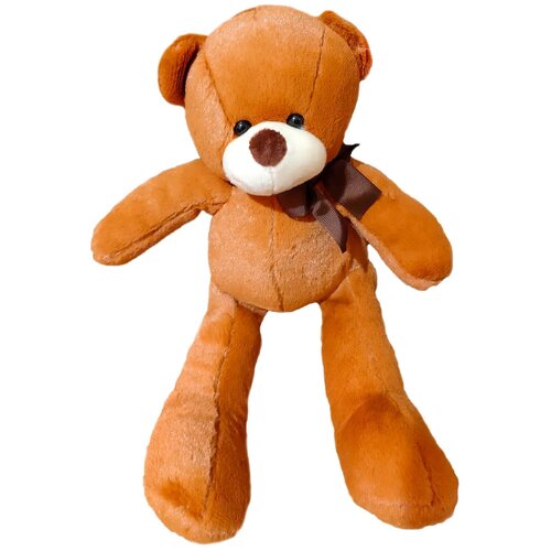 фото Мягкая игрушка мешок подарков плюшевый медведь тедди, 36 см коричневый 36 см