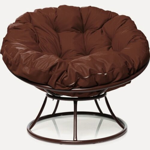 Изображение товара Садовое кресло M-group Папасан без ротанга коричневое + коричневая подушка