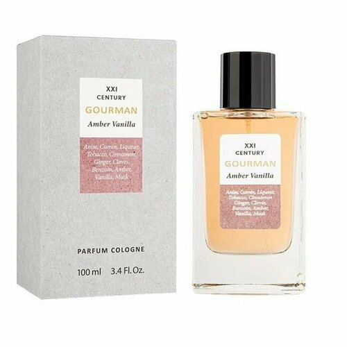 XXI CENTURY Gourman Amber Vanilla Parfum Cologne, 100мл парфюмерия xxi века мужской parfum cologne gourman fougere royale одеколон edc 100мл