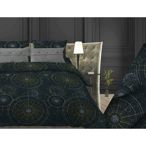 Комплект постельного белья Вселенная черный Бязь Люкс 100 хлопок 120 грм2 15-спальное 1983₽