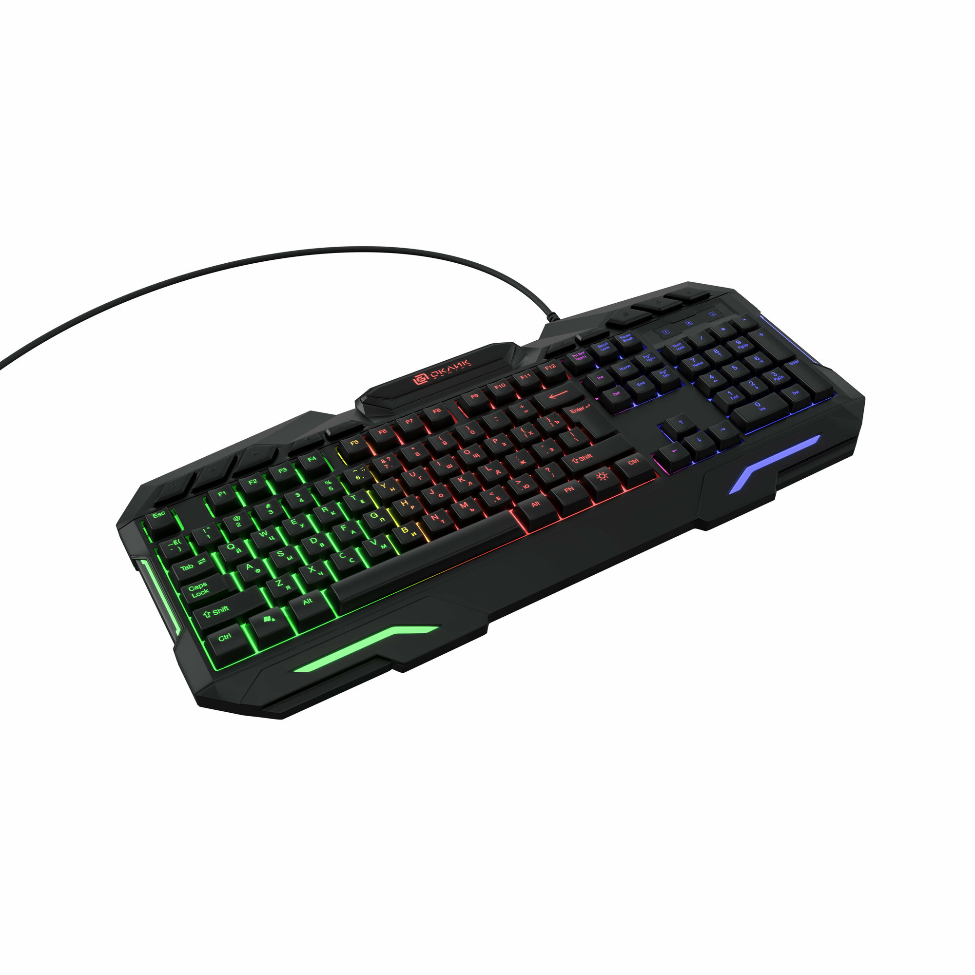 Клавиатура Oklick 700G черный USB Multimedia Gamer LED