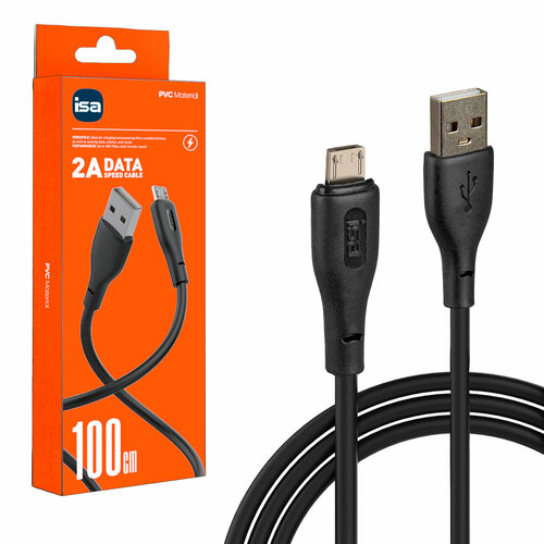 Кабель для быстрой зарядки microUSB - USB 2.0 1m 5V 2A черный кабель usb micro usb 1m isa белый