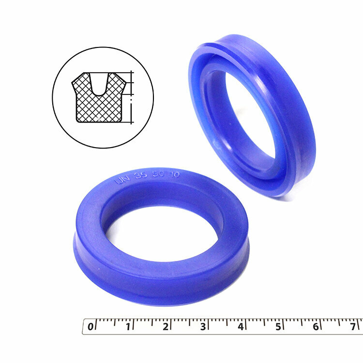 Манжета гидравлическая 35х50х10 (манжета цилиндра 50*35*10) тип UN PU (полиуретан) (упаковка 2 шт.)