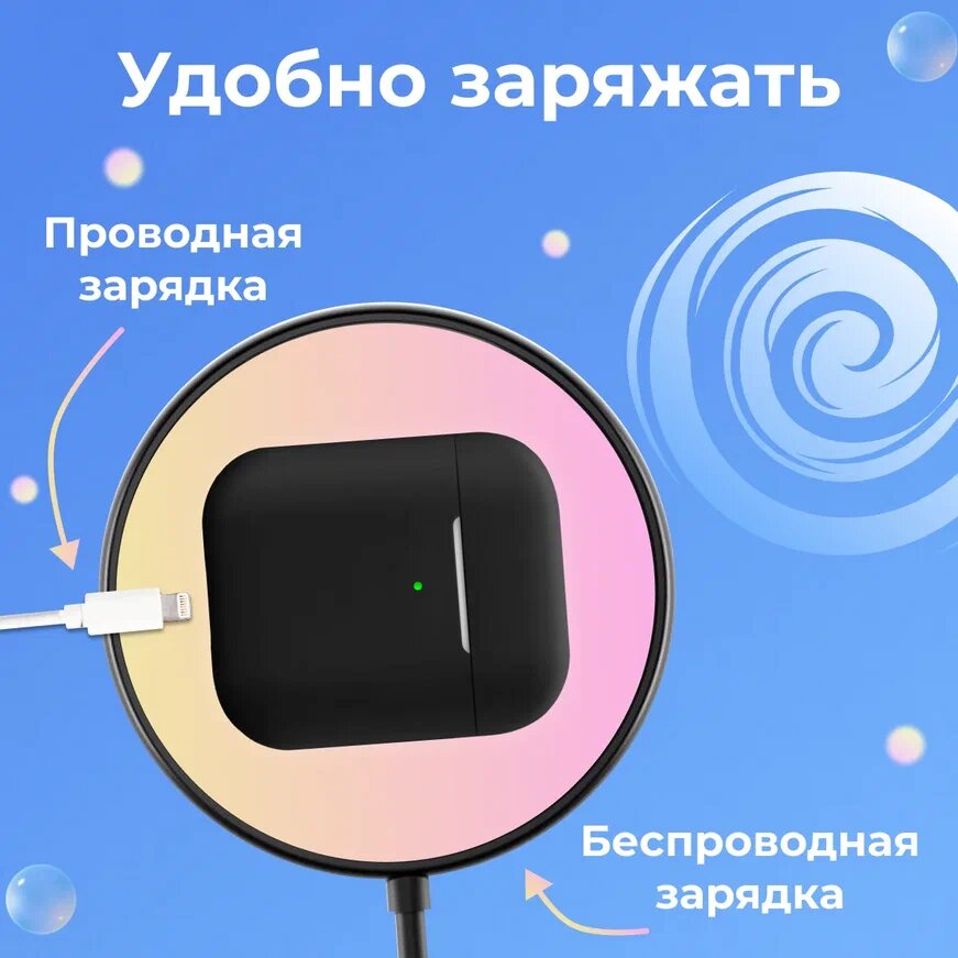 Силиконовый чехол для Apple AirPods 1 и AirPods 2 ультратонкий Premium /Защитный кейс для беспроводных наушников Эпл Аирподс 1 и Аирподс 2 (Black)