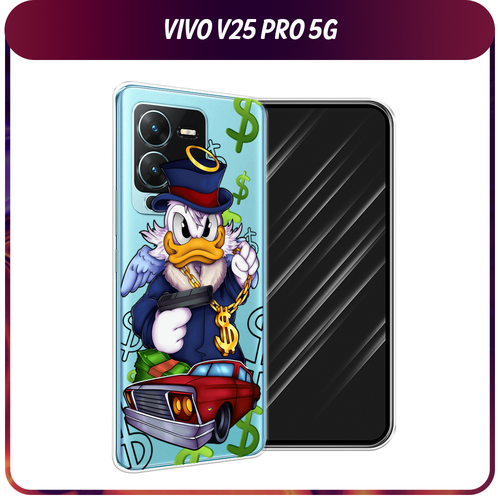 Силиконовый чехол на Vivo V25 Pro 5G / Виво V25 Про 5G Scrooge McDuck with a Gold Chain, прозрачный силиконовый чехол с принтом sunflowers для vivo v25 pro 5g виво в25 про