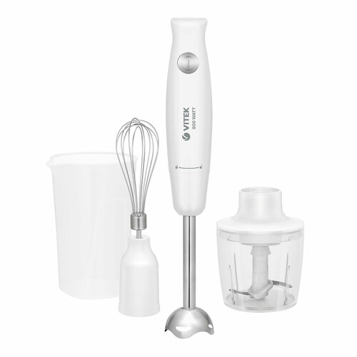 Блендер погружной 800ВТ 4ПРЕДМЕТА 1СК турбо чаша 05Л стакан 06Л нерж нога МЕХ УПР VITEK 478000₽