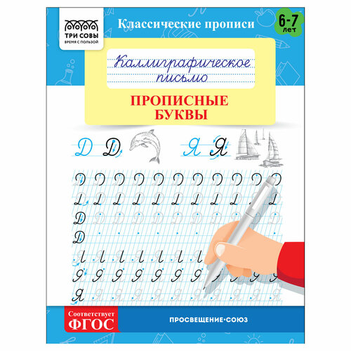 Прописи классические, А5 ТРИ совы Каллиграфическое письмо. Прописные буквы, 16стр, 10 штук