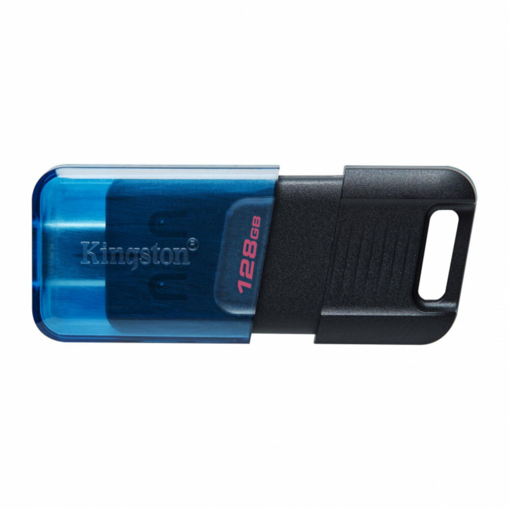 Флеш диск Kingston 128Gb DataTraveler 80M USB Type-C, plastic case, black-blue (DT80M/128GB)