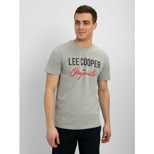 Футболка Lee Cooper, размер S, светло-серый футболка lee cooper размер xl бежевый