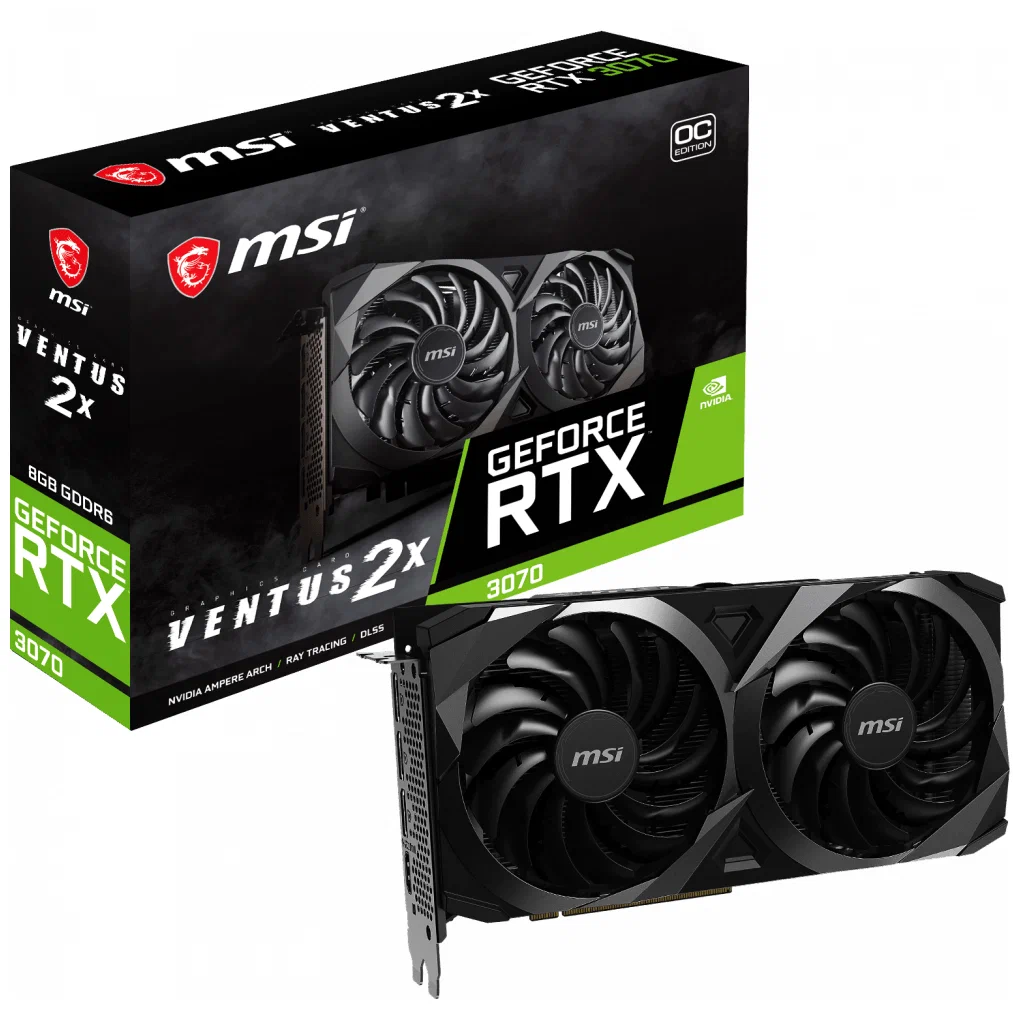 Видеокарта MSI GeForce RTX 3070 VENTUS 2X 8G OC LHR, Retail