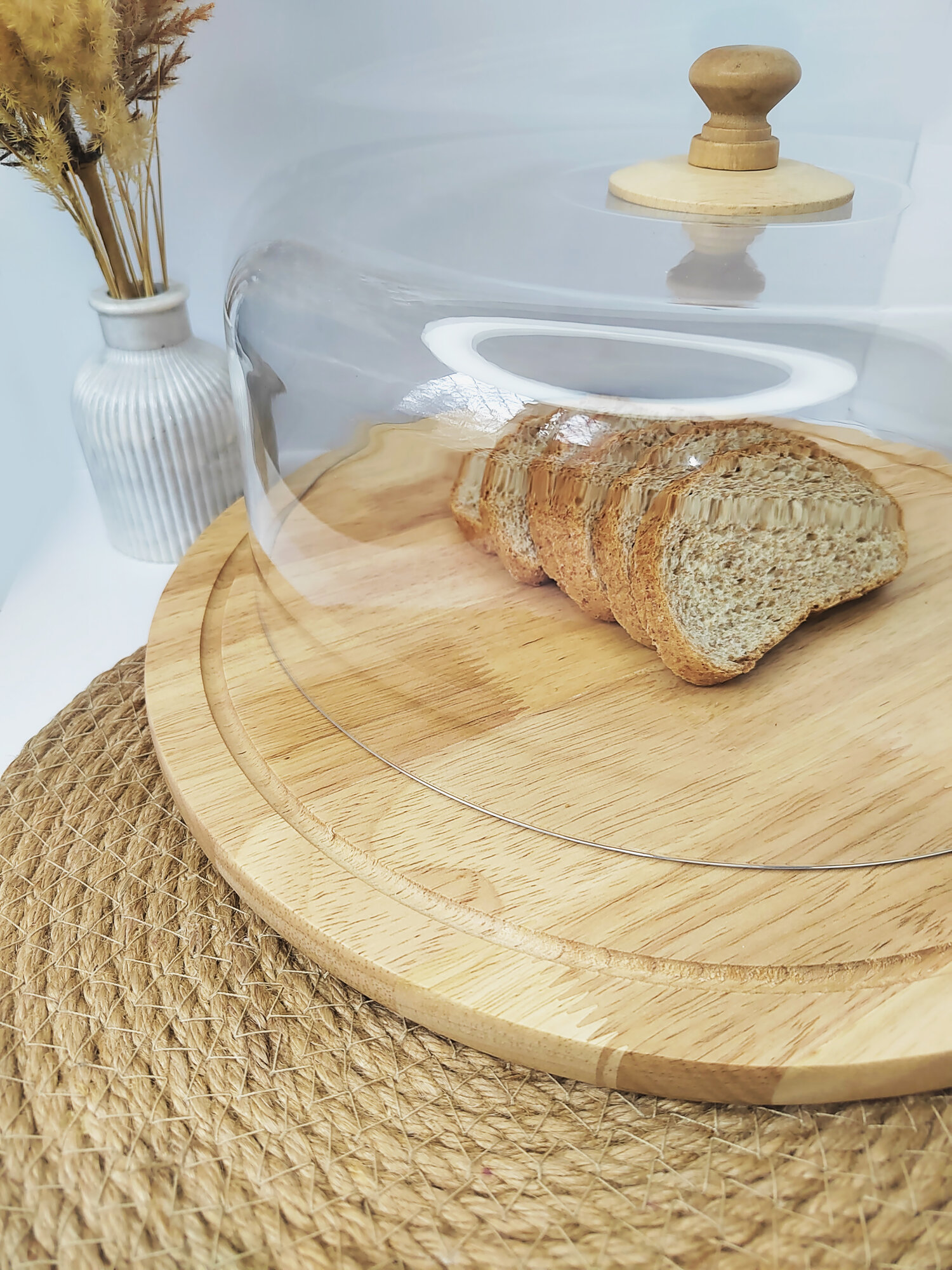 Хлебница деревянная с прозрачной крышкой