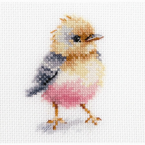 набор для вышивания крестом птички невелички вью Набор для вышивания алиса Птички-невелички Чик! 6*8 см