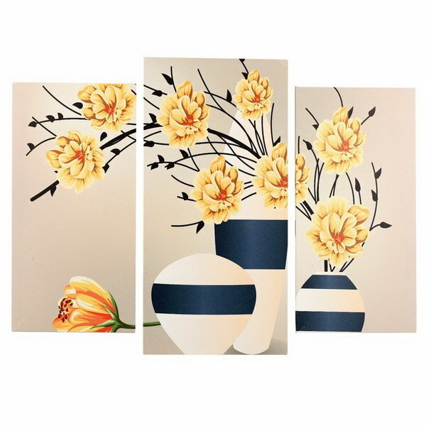Картина модульная на подрамнике "Цветы в вазе"