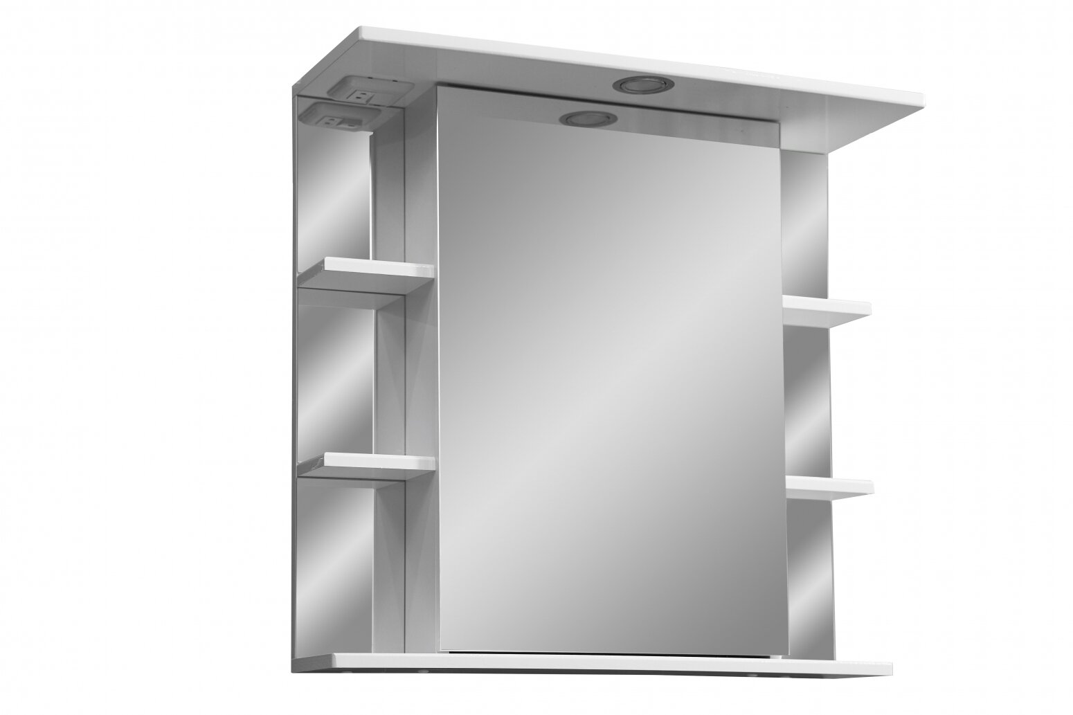 фото Зеркальный шкаф Stella Polar Концепт Лаура 70/C SP-00000058, 70 см, подвесной, с подсветкой, белый, правый