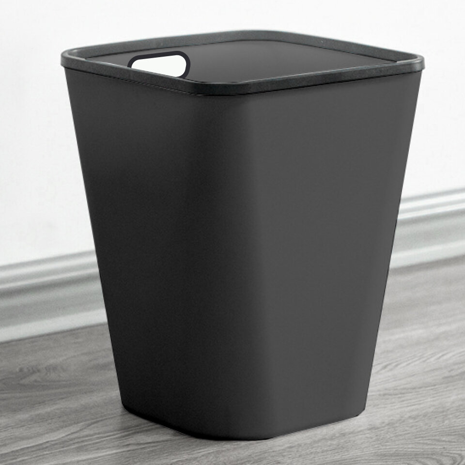 фото Мусорное ведро для кухни большое Hausland, черный