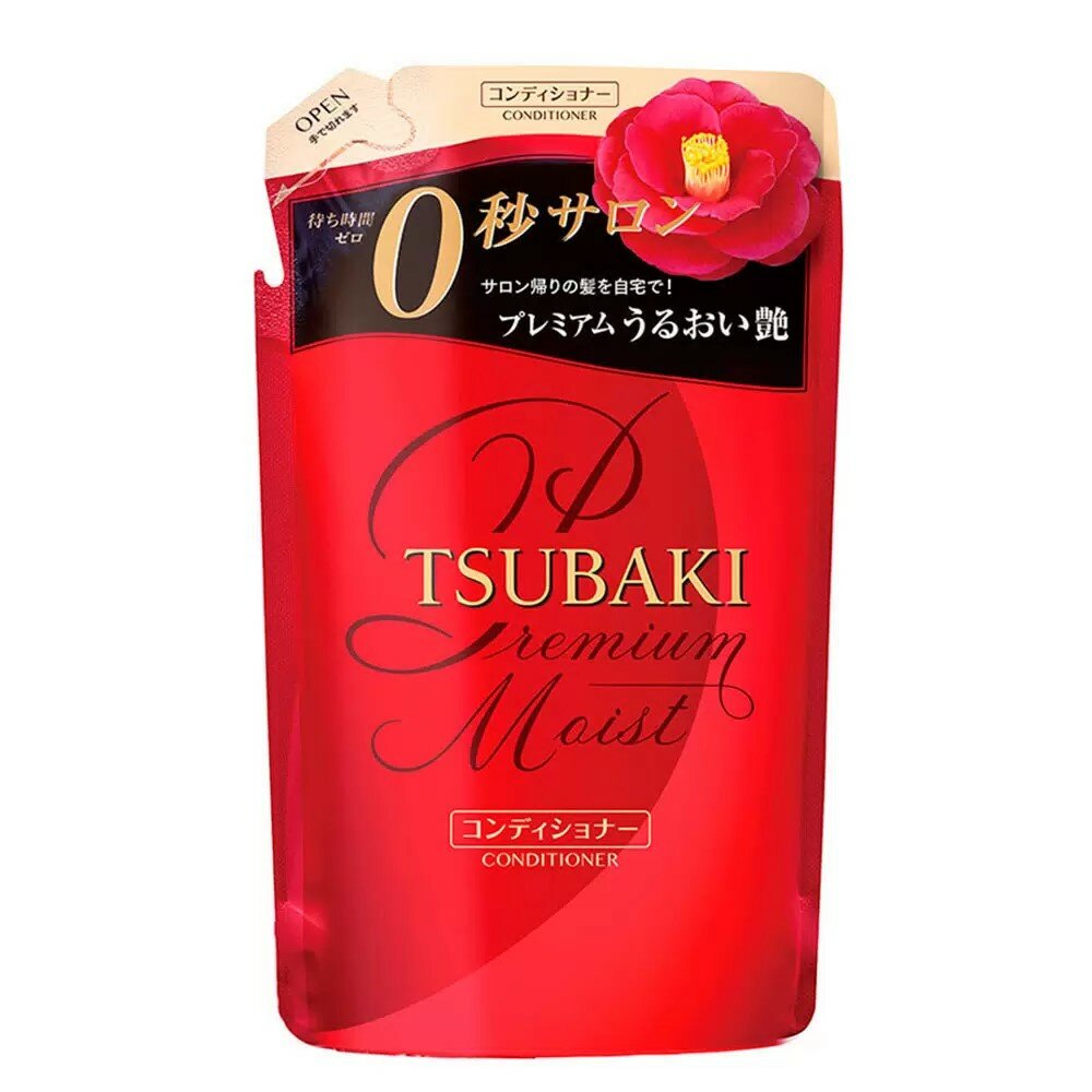 SHISEIDO TSUBAKI PREMIUM MOIST Увлажняющий кондиционер для волос с маслом камелии 330 мл.