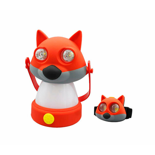 Светильник-ночник лиса светодиодный с налобным фонариком