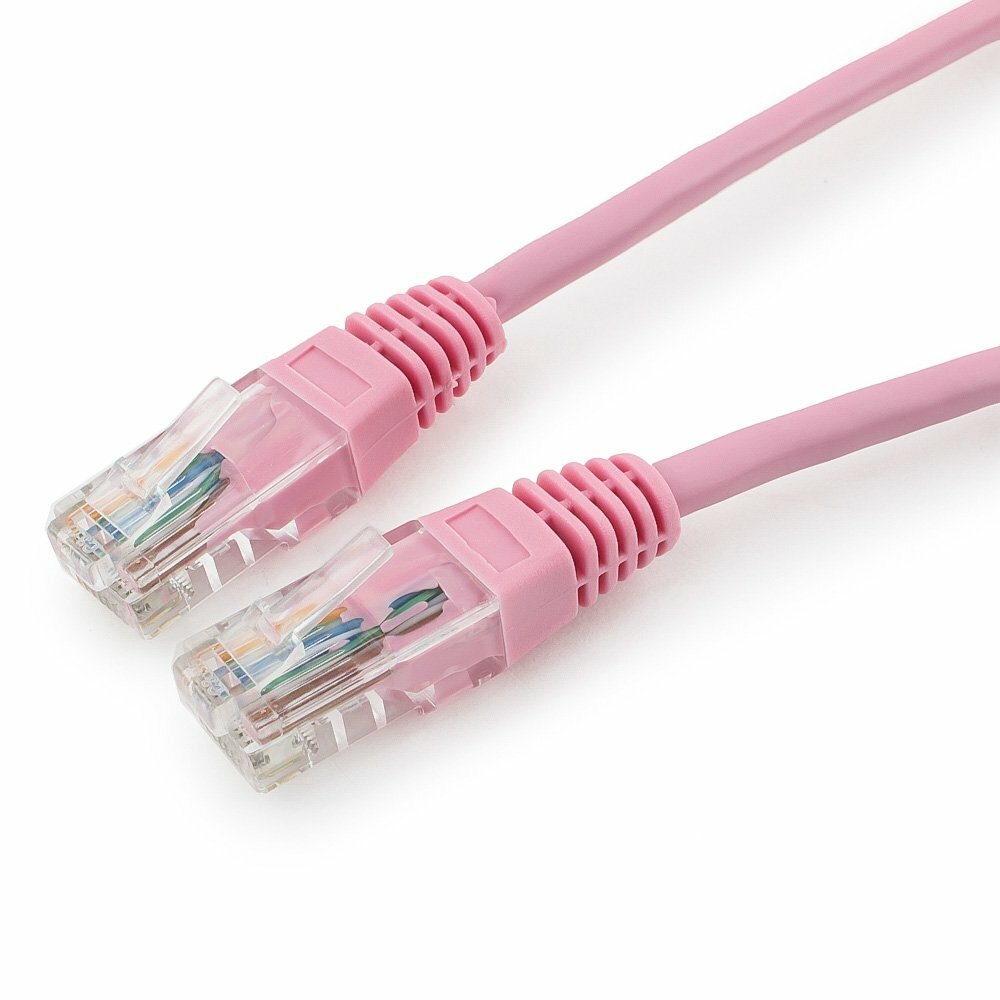 Патч-корд UTP Cablexpert PP12-0.5M/RO категория 5e, 0,5 м, литой, многожильный, розовый