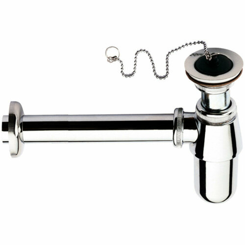 Сифон пластиковый для умывальника 114 отвод 30 см Хром ST973P 1585₽