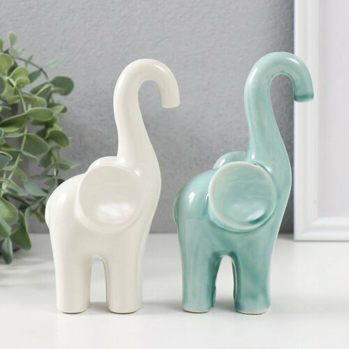 SUI Сувенир керамика Слоник хобот-водопад цветной микс 6х8х15 см 809₽