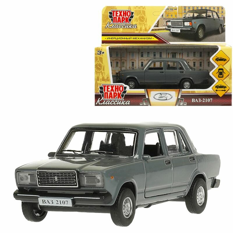 Машина металлическая ТехноПарк ВАЗ-2107 Жигули, серая