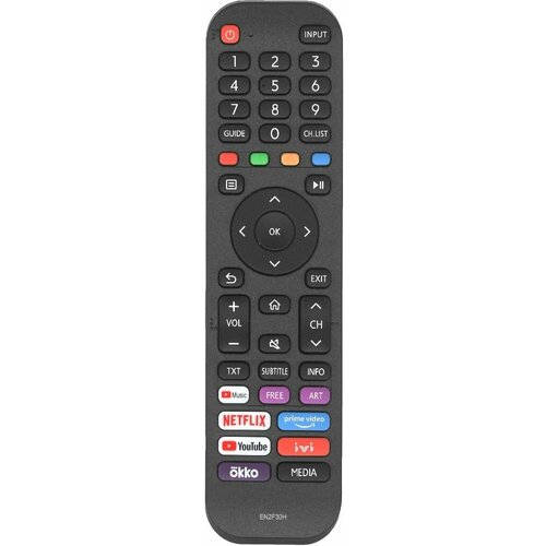 Пульт для Hisense EN2F30H (Dexp EN2F30D) для Smart TV с кнопками IVI, Okko, Youtube пульт hisense en2f30h оригинал dexp en2f30d для smart tv