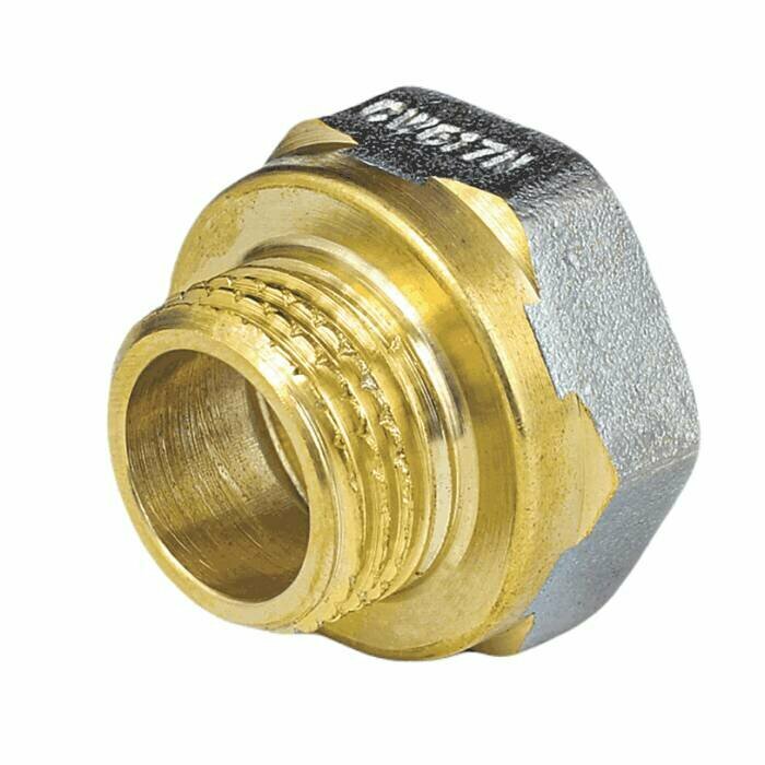 фото Переход латунь никель реборда Ду 25х15 (1"х1/2") ВР/НР 9021 ГОСТ 32585-2013 Aquasfera 9021-02