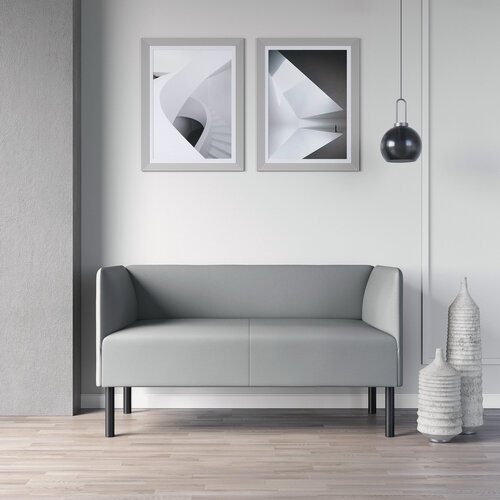 Изображение товара Диван прямой Монреаль 130 см, на кухню, в офис, экокожа серая