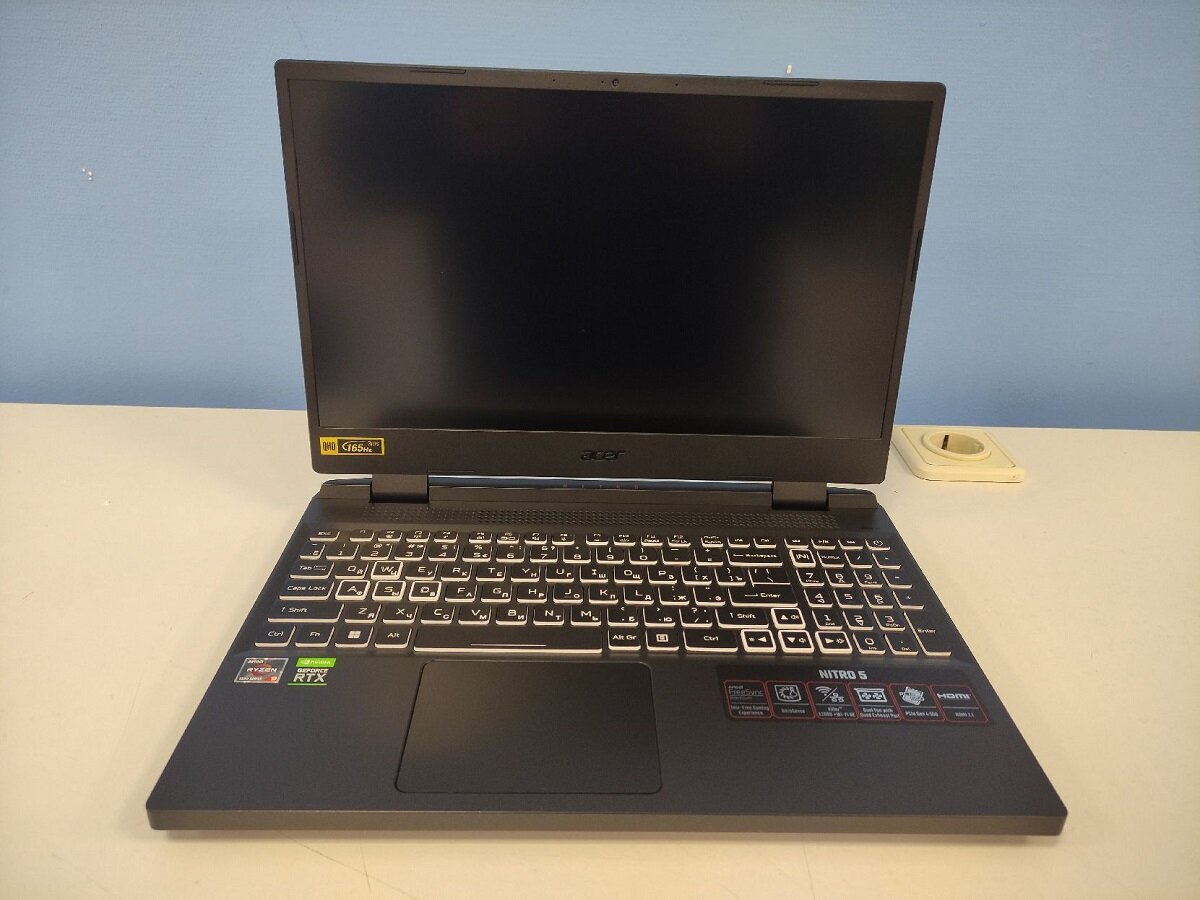 Ноутбук Acer Nitro 5 AN515-46-R8QP NH. QH1EP.002 (15.6", Ryzen 9 6900HX, 16 ГБ/ SSD 1024 ГБ, GeForce® RTX 3070Ti для ноутбуков) Черный, русская/английская