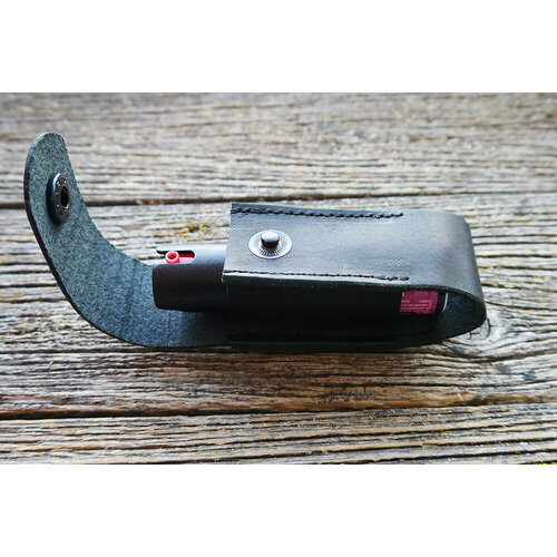 Чехол для аэрозольных баллончиков 25 мл, кожа, черный