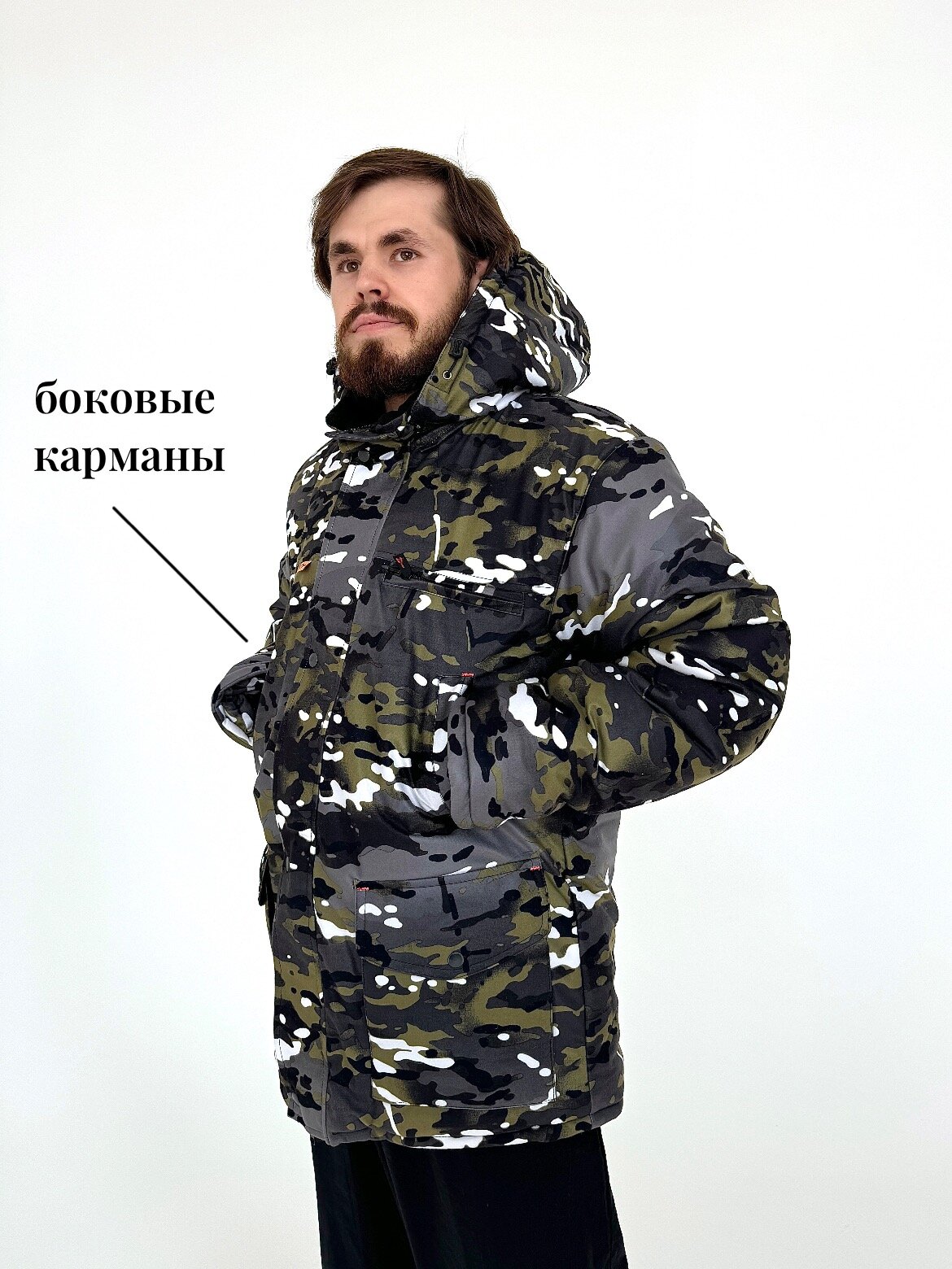 Зимняя мужская куртка IDCOMPANY "Тайга" для охоты, рыбалки и активного отдыха — фото 1