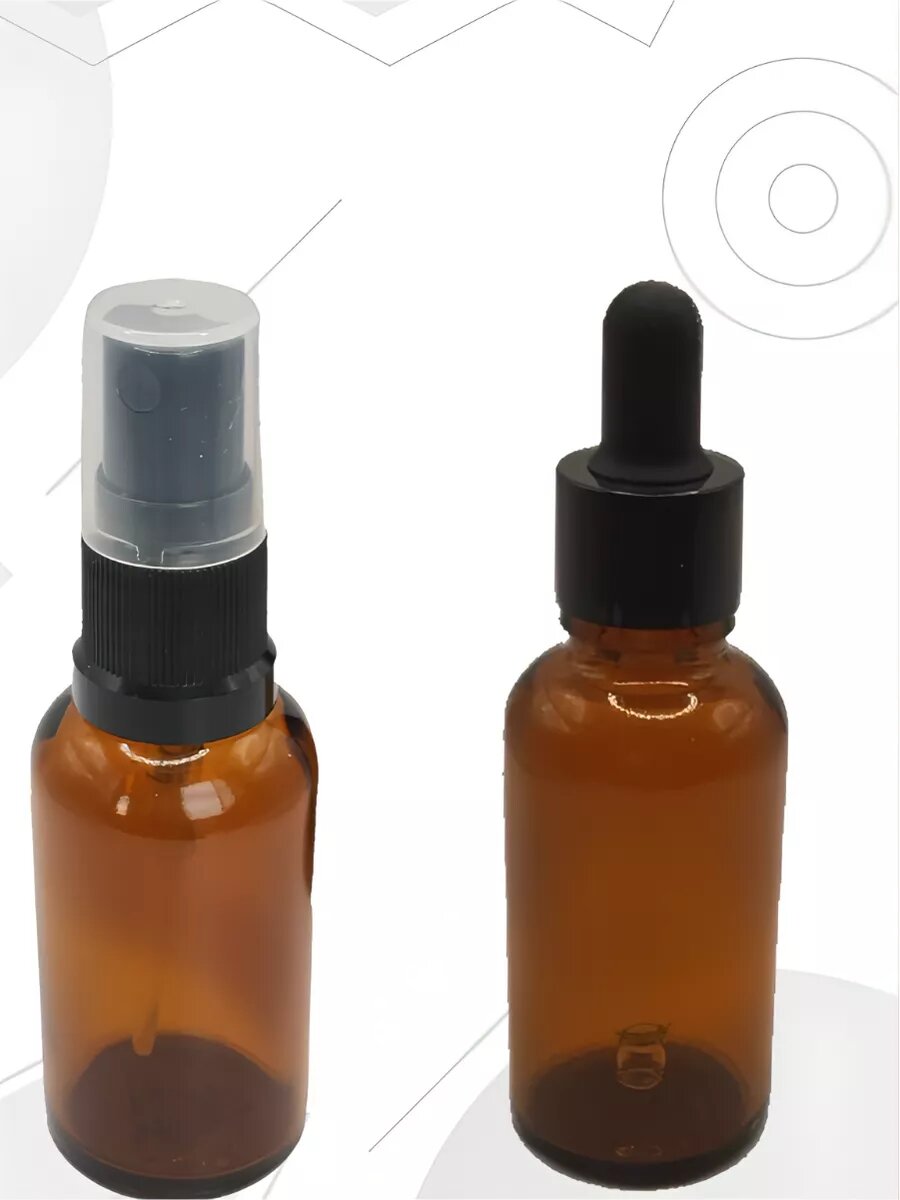 Флаконы стеклянные 30 мл распылитель, пипетка — фото 1
