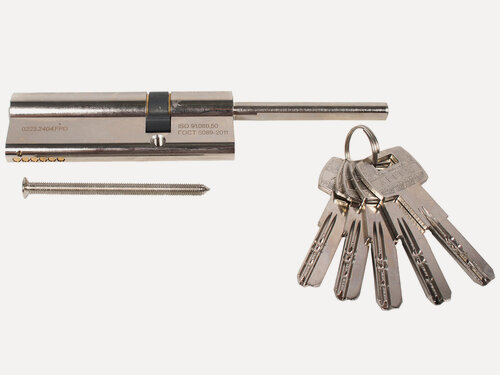 Изображение товара Цилиндровый механизм Apecs SM-90 (30S/60)-S/65-NI латунь никель ключ-шток 2 класс 5 ключей