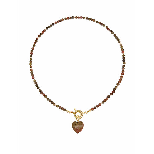 Колье Strekoza Collection длина 41 см коричневыйзеленый 4075₽