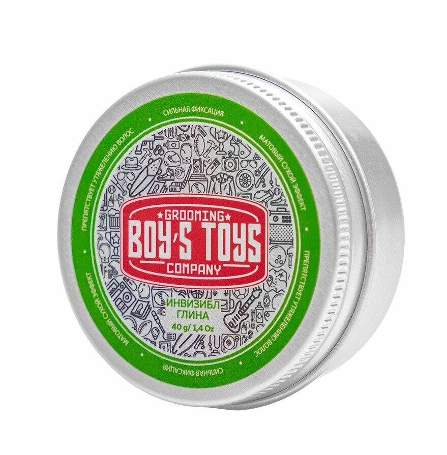 BOY'S TOYS инвизибл Глина для укладки волос сильной фиксации с матовым сухим эффектом, 100 г