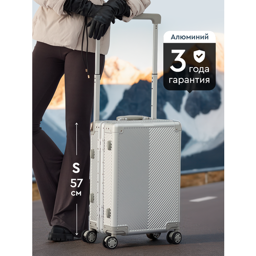 Чемодан PASELDO, 38 л, размер S, металл