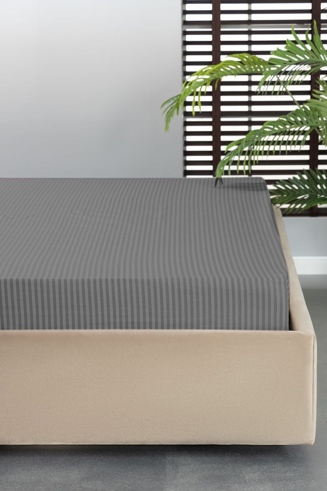 Medsleep Простыня стандартная 180x220 двуспальная "Линдау" перкаль, хлопок, серая