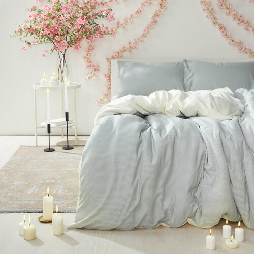 Комплект постельного белья евро 2 спальный серый на молнии 180х220175x21550x70 см 4610₽