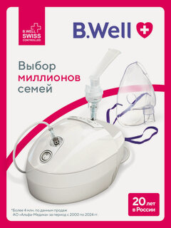 Изображение товара Ингалятор (небулайзер) компрессорный B.Well WN-117 для детей и взрослых
