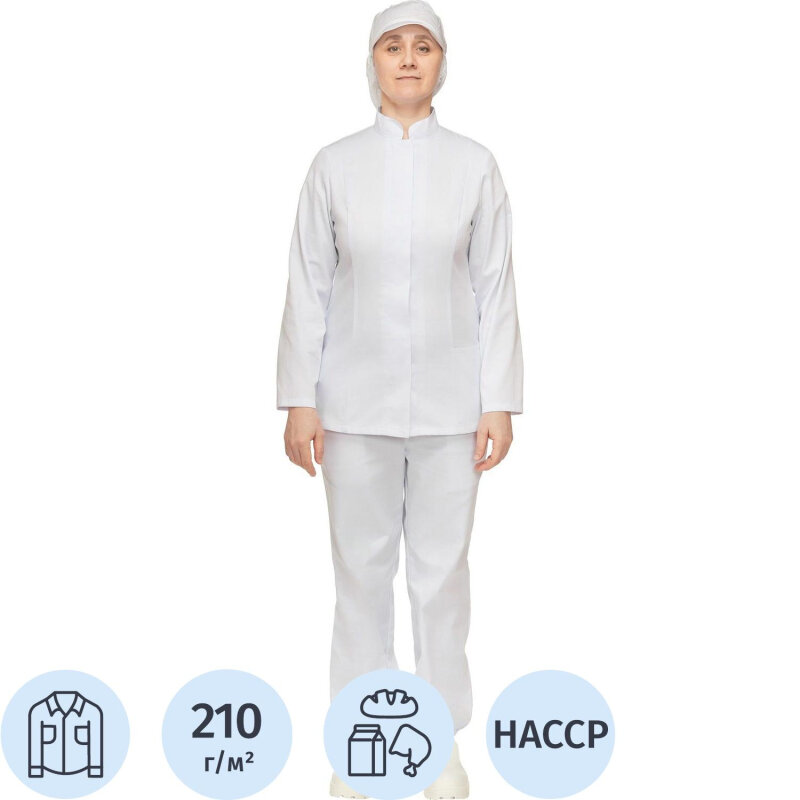 Куртка для пищевого производства жен. у17-КУ хассп белая (56-58)158-164