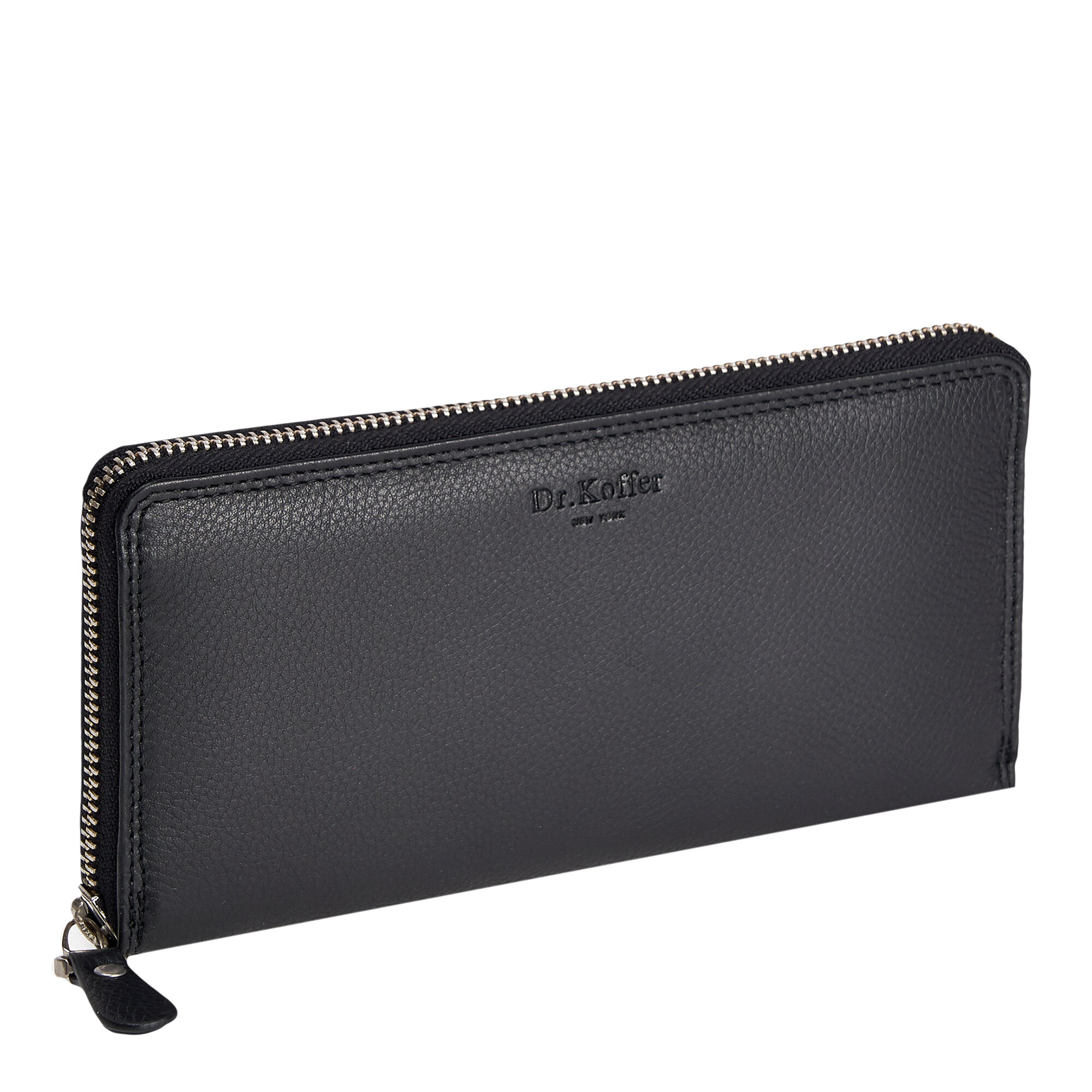 Портмоне Dr.Koffer, фактура зернистая, черный