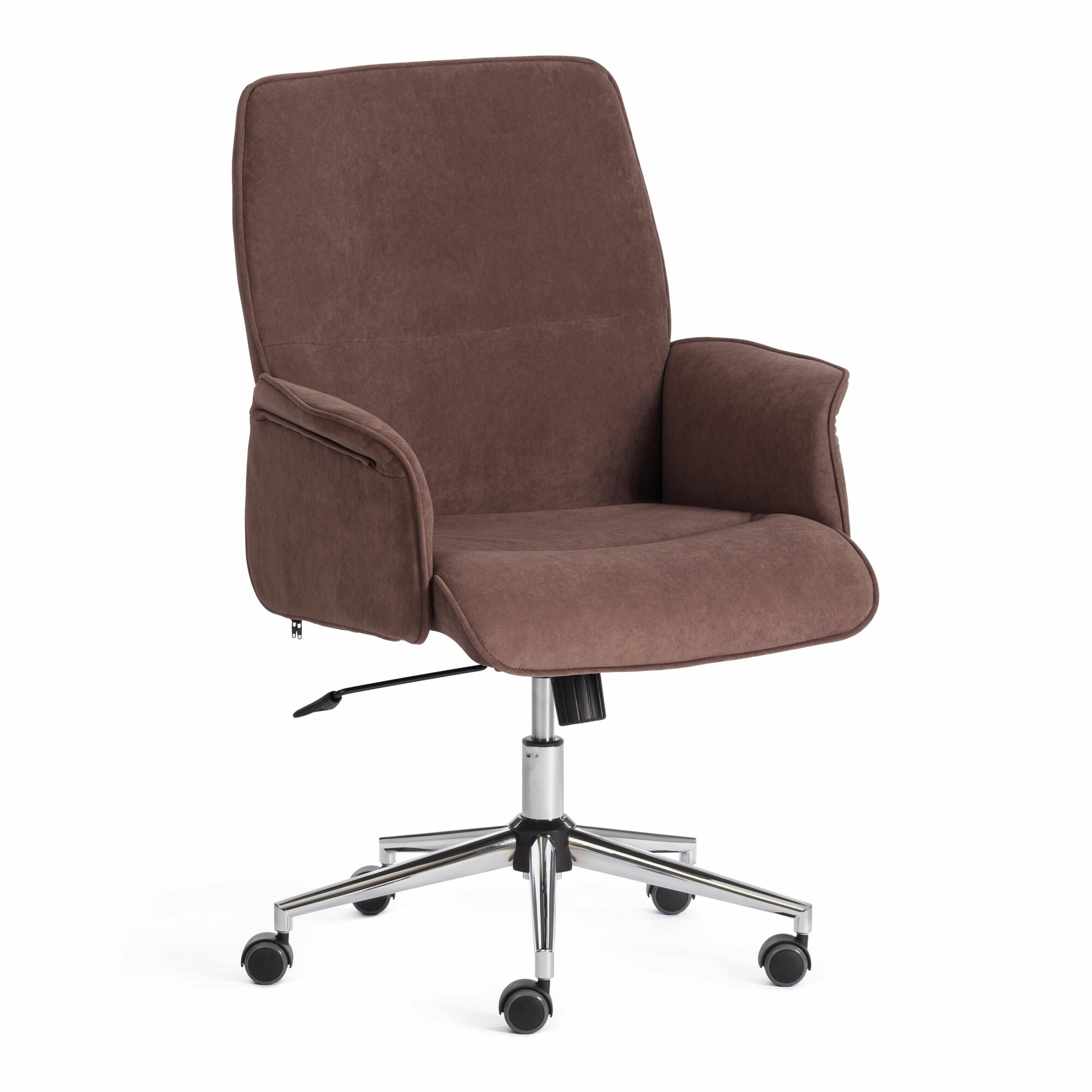 Компьютерное кресло TetChair "YORK", флок, регулируемое, хромированная крестовина