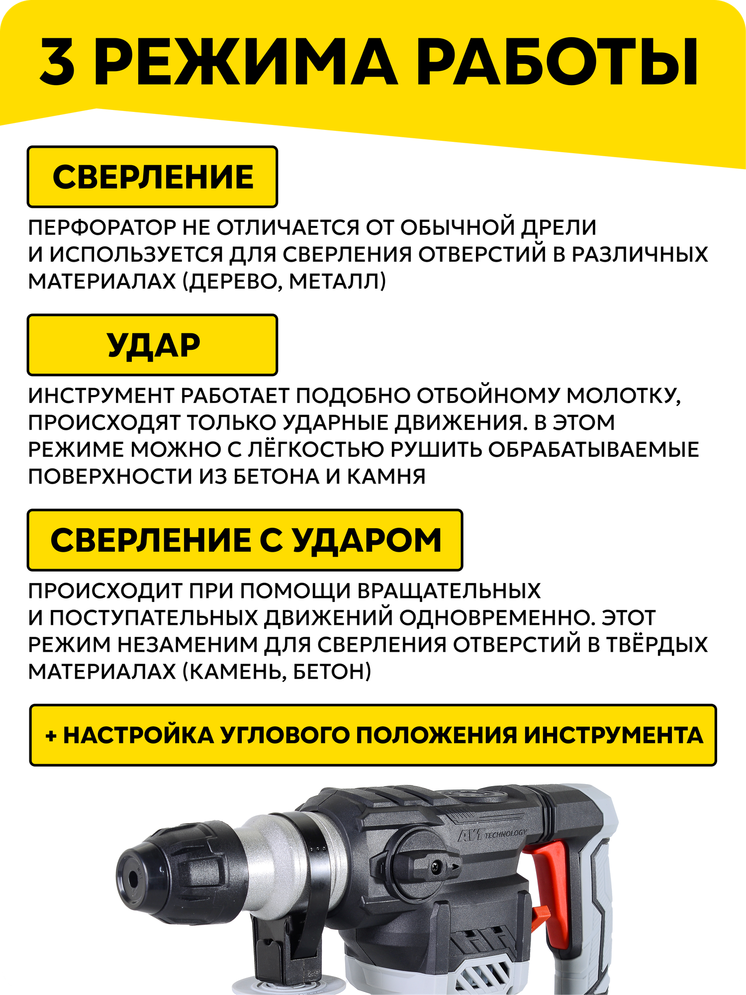 Перфоратор Ресанта П-32-1400КВ, SDS-Plus, 1400 Вт, 5,2 Дж, 800 об/мин, 3900 уд/мин — фото 1