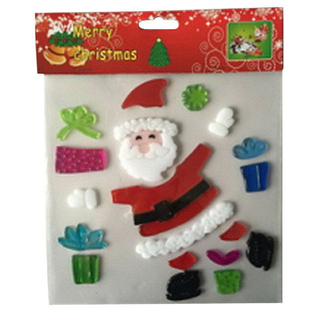 Наклейка на окно новогодняя Maxijoy дед мороз с подарками 20х20см пвх / новогоднее украшение на ёлку игрушка на ёлку