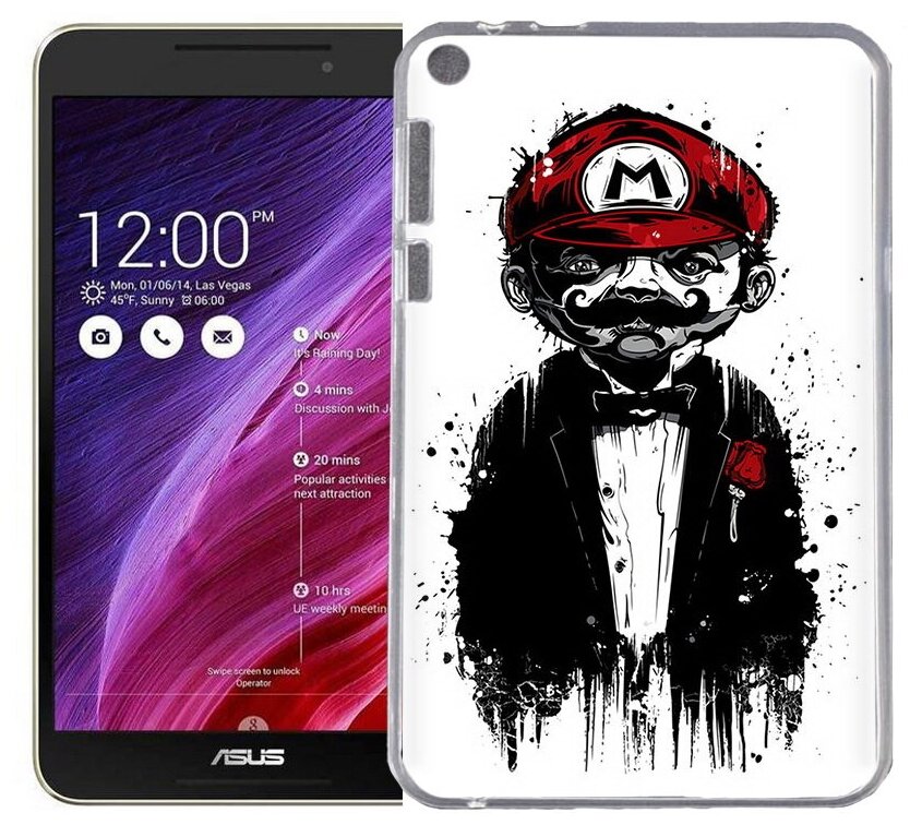 Чехол задняя-панель-накладка-бампер MyPads марио для Asus Fonepad 8 FE380CG/FE380CXG (K016) противоударный