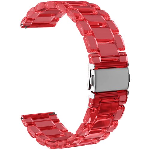 Ремешок акриловый GSMIN Adamantine 22 для Samsung Gear S3 Frontier / Classic / Galaxy Watch (46 mm) (Красный)