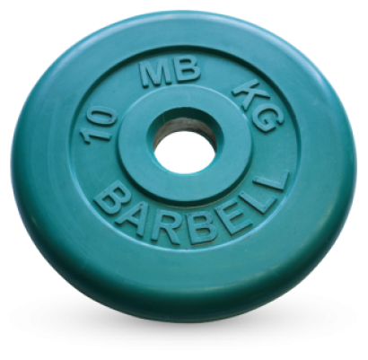 10 кг диск (блин) MB Barbell (зеленый) 50 мм.