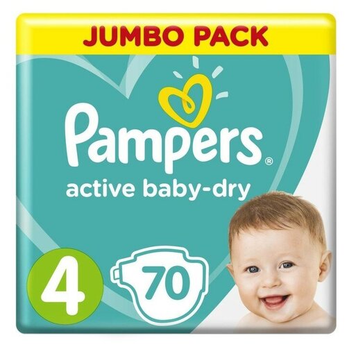 Подгузники PAMPERS Active Baby-Dry Maxi 9-14 кг 70шт