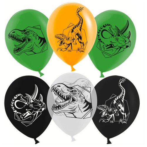 фото Набор воздушных шаров «эра динозавров», ассорти, пастель, 30 см (50 шт)